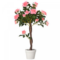 Outsunny Decorative Artificial Rose Tree with Realistic Flowers, Pink