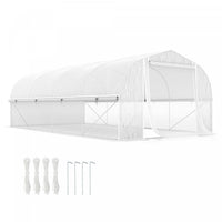 Outsunny 19.5' X 10' Tunnel Greenhouse Green House With Mesh Sidewalls Door