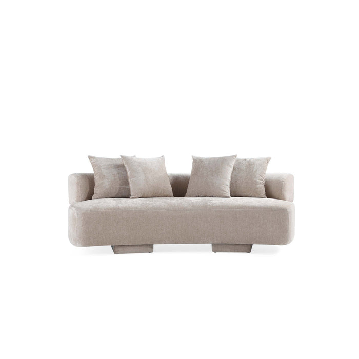 Verandah Mid-Century Modern 91\" Chenille Sofa in Beige 