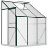 Outsunny 6' X 4' X 7' Aluminum Polycarbonate Lean-to Greenhouse, Outdoor Walk In Garden Green House 