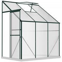 Outsunny 6' X 4' X 7' Aluminum Polycarbonate Lean-to Greenhouse, Outdoor Walk In Garden Green House