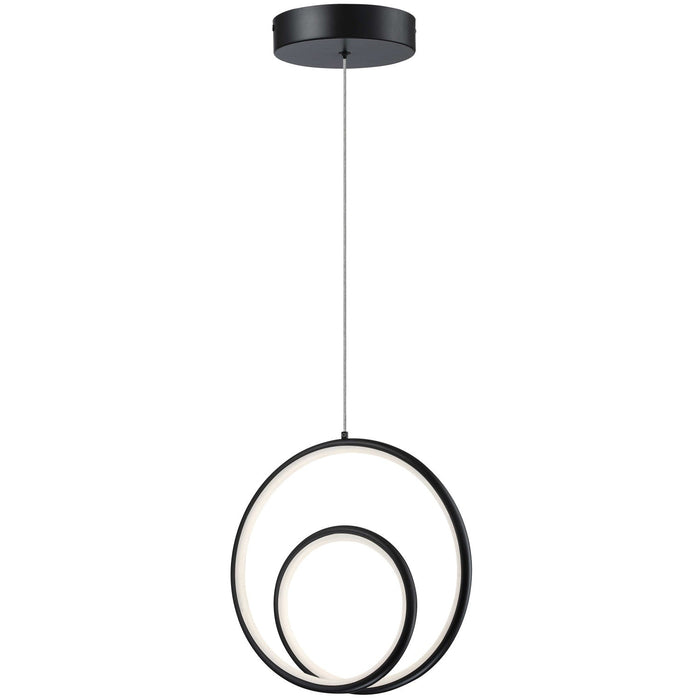 Dainolite Gabriel LED Pendant 22w Matte Black Finish White Silicone Diffuser Lamp