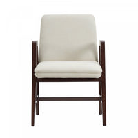 Stella Modern Wood Velvet Armchair in Cream 