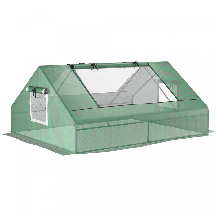 Outsunny 71\" X 55\" X 32\" Mini Greenhouse Portable Hot House For Plants With 2 Large Windows And Grou