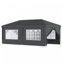 Outsunny 10' X 20' Pop Up Canopy With 6 Walls, Outdoor Easy Up Canopy Party Tent With Steel Frame, D