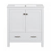 Erica 30\" Solid Wood Bathroom Vanity With Single Ceramic Sink - White 