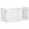 Pawhut Wooden Dog Gate Foldable Pet Fence For Small & Medium Dogs 4 Panel With Support Feet Freestan
