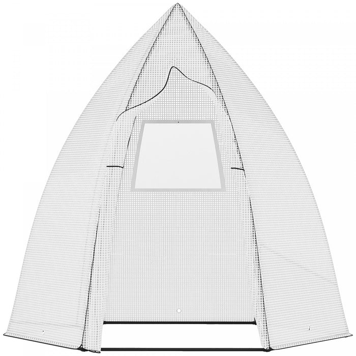 Outsunny 63\" X 54\" X 71\" Greenhouse Portable Hot House For Plants With Zipper Door And Mesh Window F