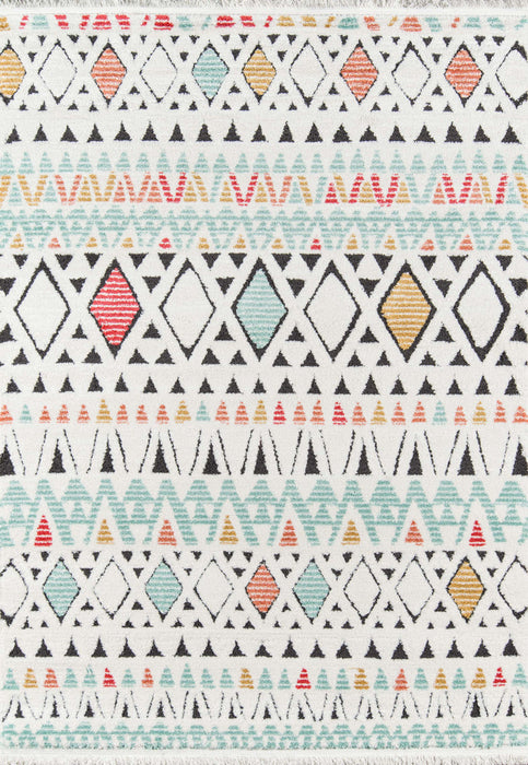 Kaia Contemporary 5'3\" x Area Rug in Multi Indoor Area Rug 