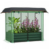 Outsunny Galvanized Raised Garden Bed With Crop Cage And Shade Cloth Green