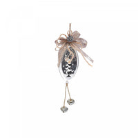 Metal Oblong Shaped Ornament with Tree Silver - Set of 6 Christmas Ornaments