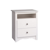 Monterey Tall 2-Drawer Nightstand - White