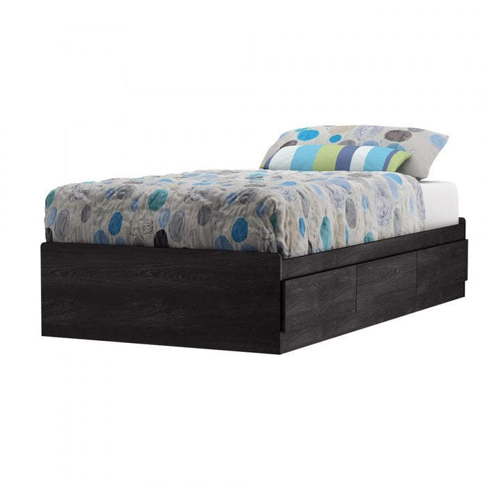 Fynn Twin Mates Bed With 3 Drawers - Grey Oak 