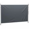Outsunny Retractable Patio Awning, Outdoor Privacy Screen, Dark Grey