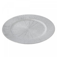 Charger Plate Sand script Silver 13