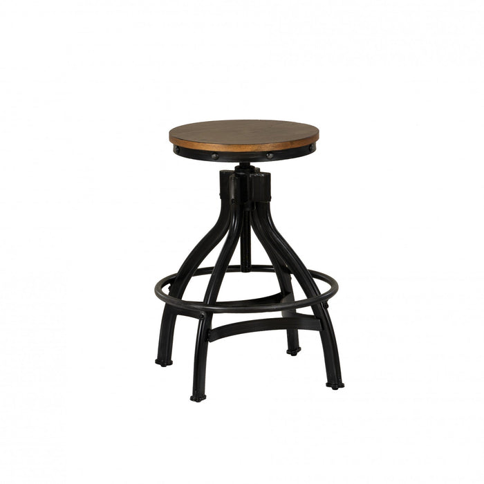 Hawkford Brown Adjustable Height Backless Barstool - Set of 2