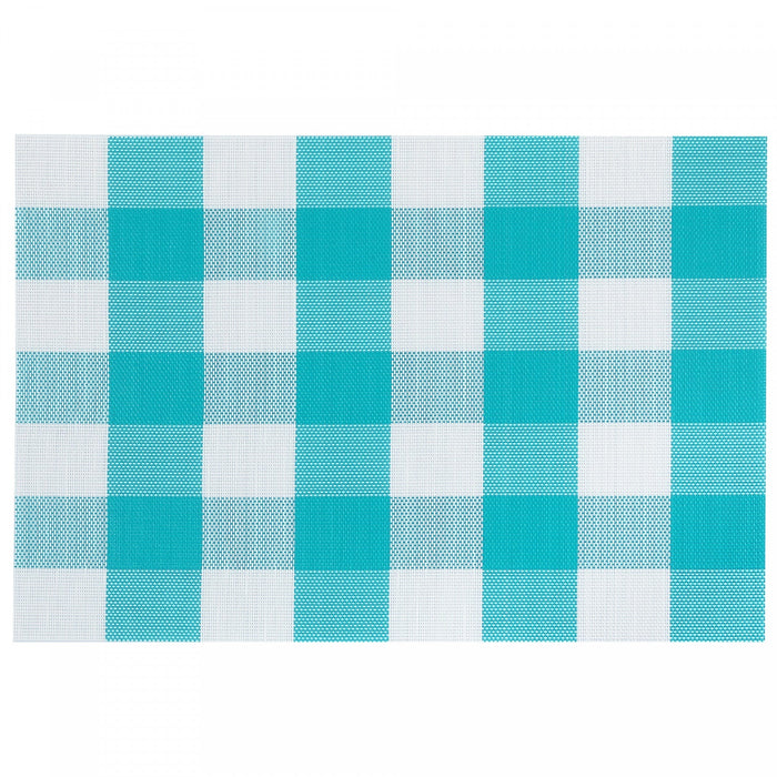 Vinyl Placemat Plaid Teal - Set of 12