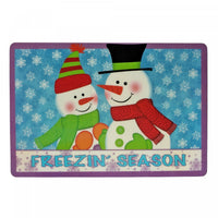Eva Placemat Double Snowman 12 x 18 - Set of 12