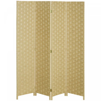 Homcom 4-panel Folding Divider Room, Wave Fiber Privacy Screen