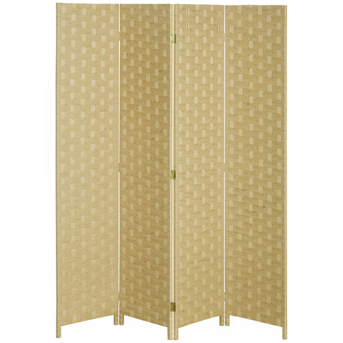 Homcom 4-panel Folding Divider Room, Wave Fiber Privacy Screen