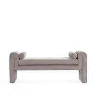 Concord Modern Glam Chenille Accent Bench in Dove