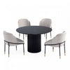 Flor and Hathaway Modern Industry Chic 5-Piece Dining Set in Wheat and Black 