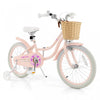 Costway 18" Kid's Bike With Training Wheels Adjustable Handlebar Seat Handbrake Pink