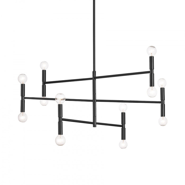 Dainolite Ava 12 Light Chandelier Medium Matte Black Lamp