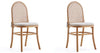 Manhattan Comfort Set of 2 Paragon Dining Chairs with Cream Cushions - Natural Cane