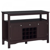 HOMCOM Sideboard Buffet Credenza Storage Cabinet with Drawer Wine Rack