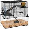 Pawhut Hamster Cage, Gerbil Cage With Glass Basin, Ramps, Platforms, Hut, Exercise Wheel, For Syrian