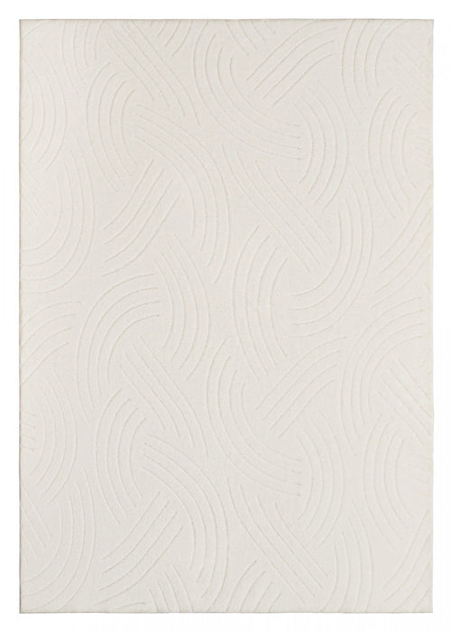 Velvet Crescent Cream Washable Shag Area Rug 8'x10' Indoor Area Rug 