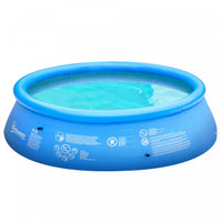 Outsunny Inflatable Swimming Pool Family-sized Blow Up Pool Round Paddling Pool With Hand Pump For K