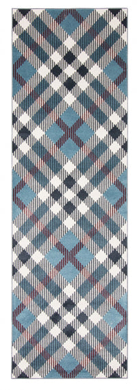 Kors Blue Machine Washable Area Rug - 2'6