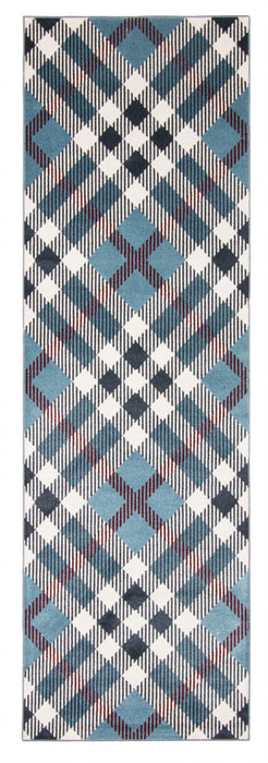 Kors Blue Machine Washable Area Rug - 2'6\" x 8'0\"