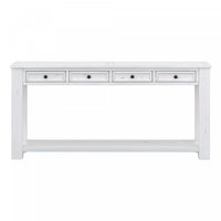 Gracie Solid Wood Console Table With Drawers And Shelf - Antique White 
