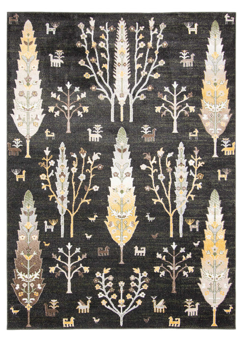Pine Black Machine Washable Area Rug - 5'0\" x 7'0\"