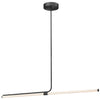 Dainolite Corvette Horizontal Pendant 24w Matte Black Finish White Acrylic Diffuser Lamp