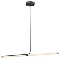 Dainolite Corvette Horizontal Pendant 24w Matte Black Finish White Acrylic Diffuser Lamp