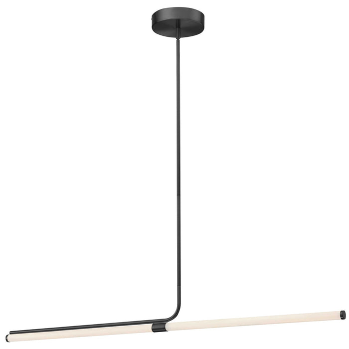 Dainolite Corvette Horizontal Pendant 24w Matte Black Finish White Acrylic Diffuser Lamp
