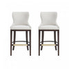 Blair Modern Wood Upholstered Barstool in White - Set of 2 Bar Stool 