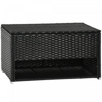 Outsunny Outdoor Deck Box For Pool, W/ Shoe Layer & Inner Liner, Black