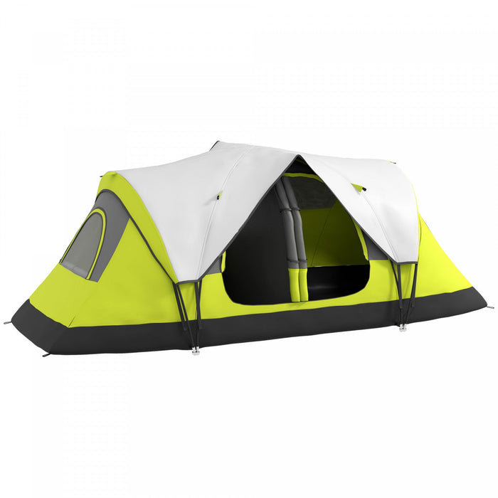 Outsunny Camping Tent, 6-8 Person Tent With 2 Bedroom & Waterproof Rainfly