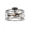 Dainolite Calah 3 Light Semi-flush Mount Incandescent Matte Black Lamp