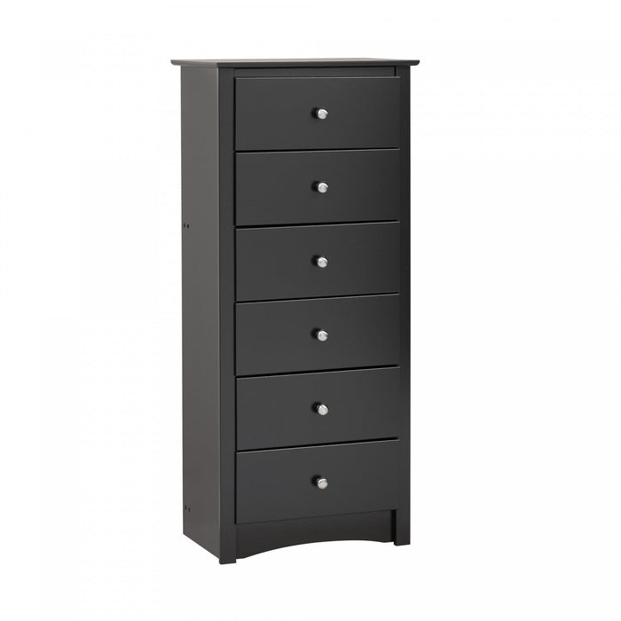 Sonoma Tall 6-Drawer Chest - Black