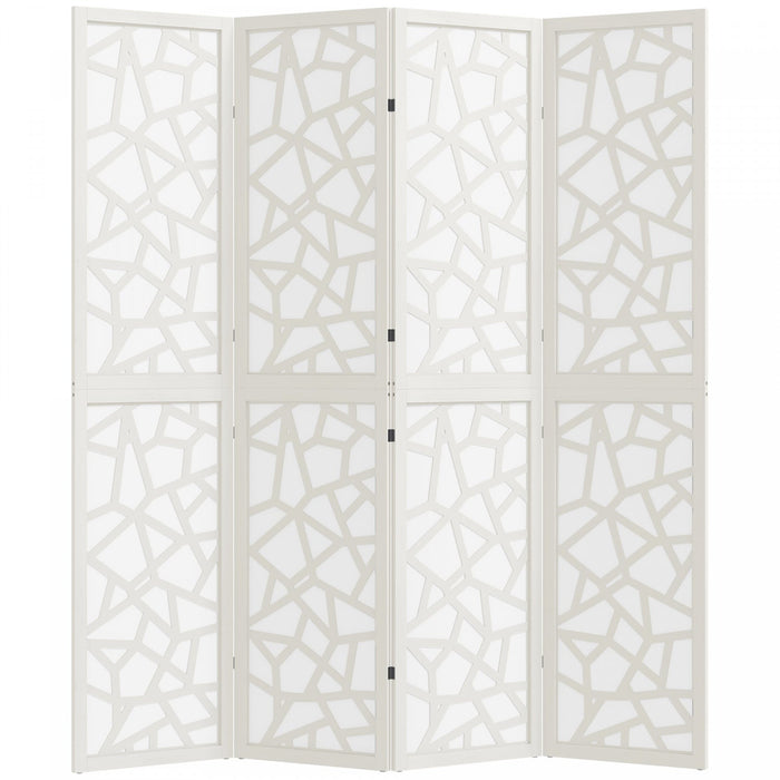 HOMCOM 4 Panel Room Divider, 5.6 FT Lightweight Privacy Screen, White
