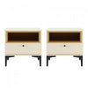 Amara Modern 20\" Nightstand in Cream and Light Oak (1-Drawer) - Set of 2 