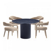 Aspen and Hathaway Modern Industry Chic 5-Piece Dining Set in Silver Lining and Black 