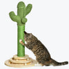 Pawhut Cat Scratching Post, 23.6\" Cactus Scratching Post, Nature Sisal Cat Scratcher With Two Intera