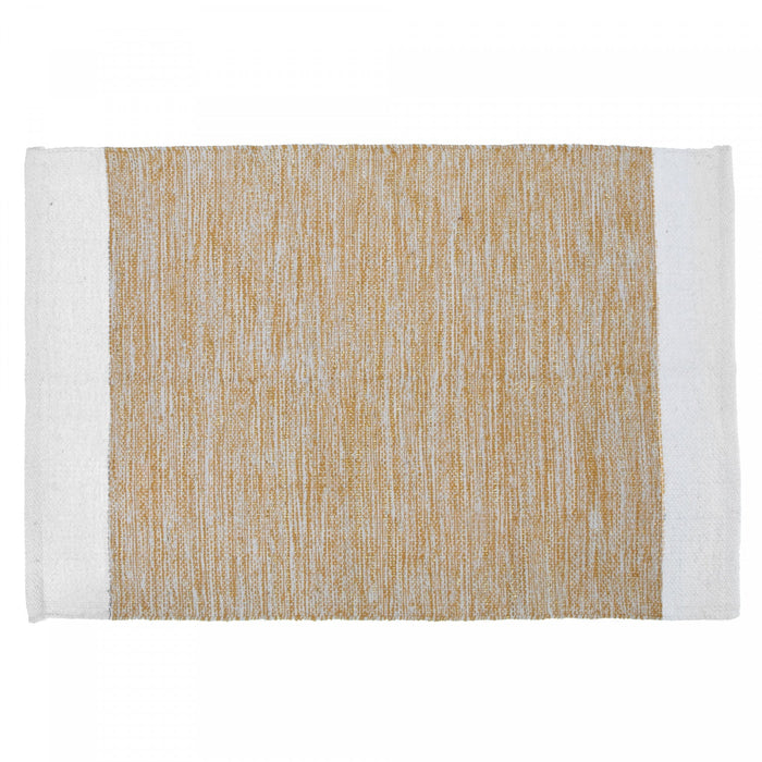 Handloom Cotton Rug with Lurex Gold Floormat